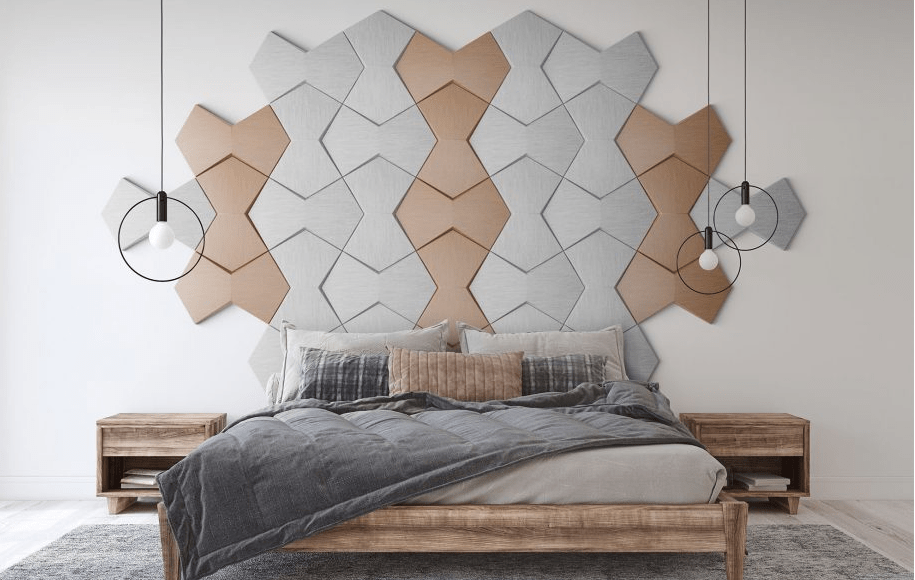 Richmond Bowtie 3D Leather Wall Panel Padded Geometric