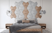 Richmond Bowtie 3D Leather Wall Panel Padded Geometric
