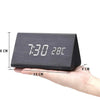 Rufford LED Alarm Clock Wood Effect Voice Activated