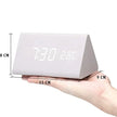 Rufford LED Alarm Clock Wood Effect Voice Activated
