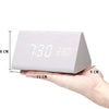 Rufford LED Alarm Clock Wood Effect Voice Activated