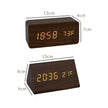 Rufford LED Alarm Clock Wood Effect Voice Activated