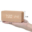 Rufford LED Alarm Clock Wood Effect Voice Activated