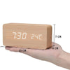 Rufford LED Alarm Clock Wood Effect Voice Activated