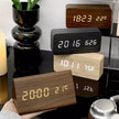 Rufford LED Alarm Clock Wood Effect Voice Activated
