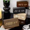 Rufford LED Alarm Clock Wood Effect Voice Activated