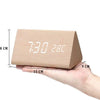 Rufford LED Alarm Clock Wood Effect Voice Activated