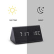 Rufford LED Alarm Clock Wood Effect Voice Activated