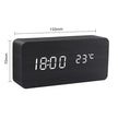 Rufford LED Alarm Clock Wood Effect Voice Activated