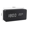 Rufford LED Alarm Clock Wood Effect Voice Activated