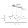 Buxton Wave LED Pendant Light Dimmable Metal Linear
