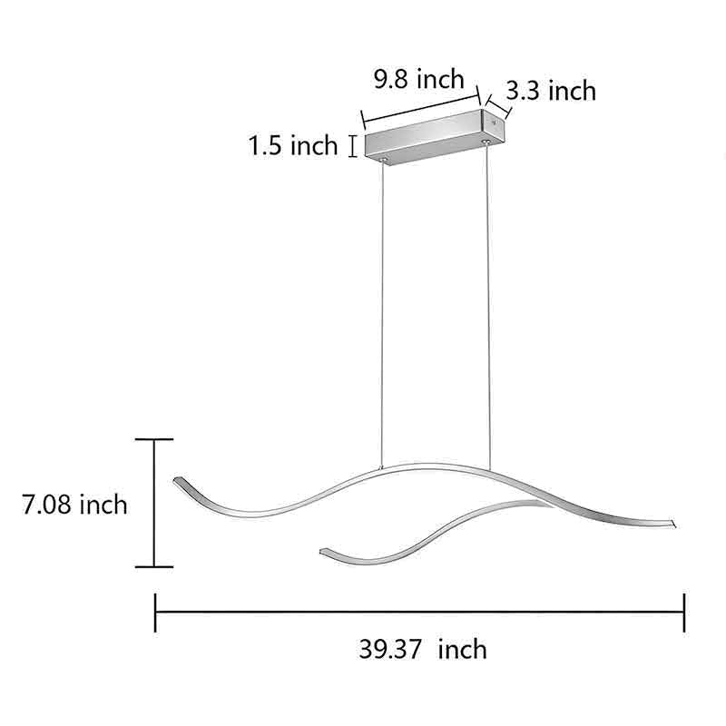 Buxton Wave LED Pendant Light Dimmable Metal Linear