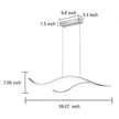 Buxton Wave LED Pendant Light Dimmable Metal Linear