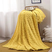 Kingsand Ruched Faux Fur Throw Blanket Double Sided