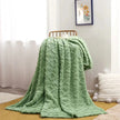 Kingsand Ruched Faux Fur Throw Blanket Double Sided