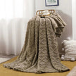 Kingsand Ruched Faux Fur Throw Blanket Double Sided