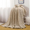 Kingsand Ruched Faux Fur Throw Blanket Double Sided