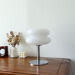 Ashcombe Glass Table Lamp Chrome Base Retro Bedside Light