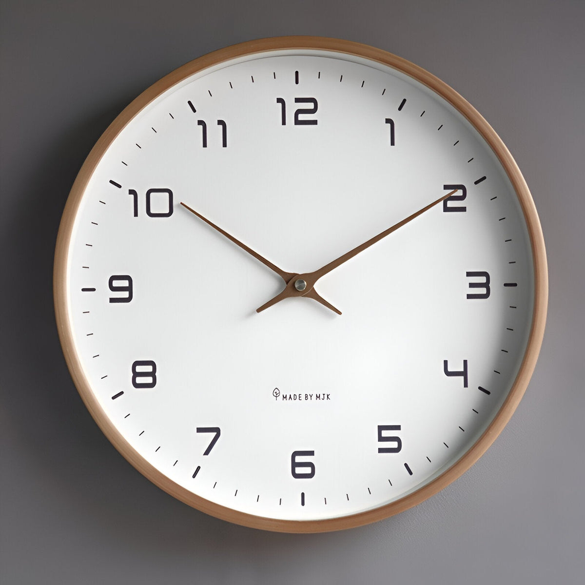 Harlow Wood Frame Wall Clock Silent Quartz for Kitchens