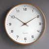 Harlow Wood Frame Wall Clock Silent Quartz for Kitchens