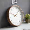 Harlow Wood Frame Wall Clock Silent Quartz for Kitchens