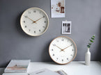 Harlow Wood Frame Wall Clock Silent Quartz for Kitchens
