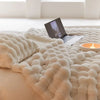 Sedgwick Faux Rabbit Fur Throw Blanket and Cushion