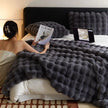 Sedgwick Faux Rabbit Fur Throw Blanket and Cushion