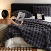 Sedgwick Faux Rabbit Fur Throw Blanket and Cushion