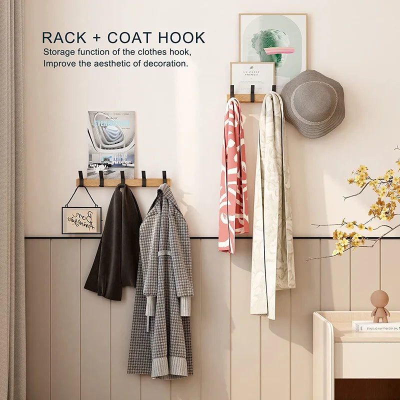 Dalby Wall Mounted Coat Rack Five Adjustable Dual Hooks