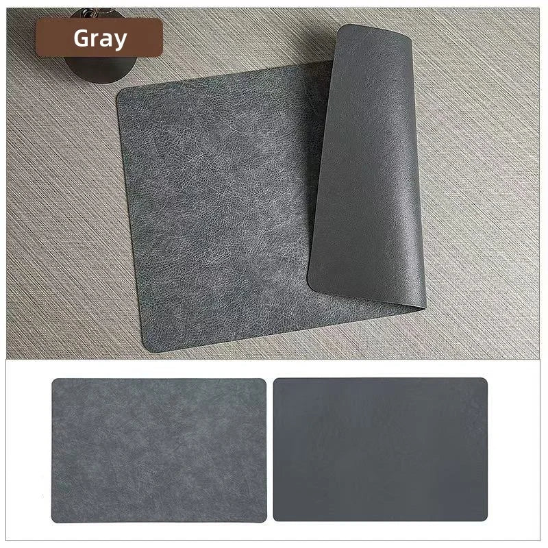DuoMat Double Sided Faux Leather Placemats Heat Resistant