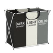 TriSort Multi Section Laundry Hamper Foldable Sorter