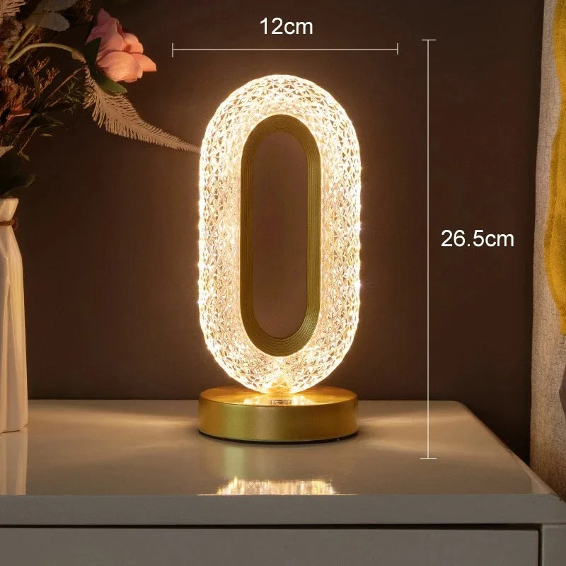 Stellora 3D Crystal LED Night Light Touch Dimming Lamp