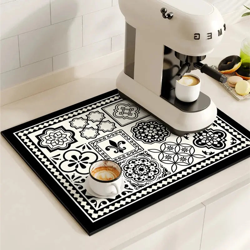 Topsham Retro Coffee Mat Absorbent Dish Drying Mat