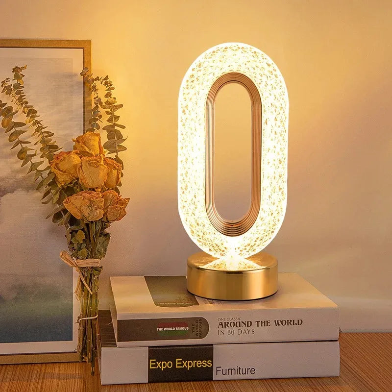 Stellora 3D Crystal LED Night Light Touch Dimming Lamp