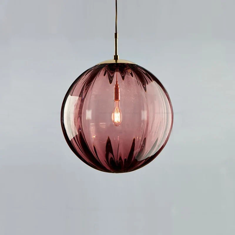 Middleham Glass Globe Pendant Light Hand Blown Nordic Style