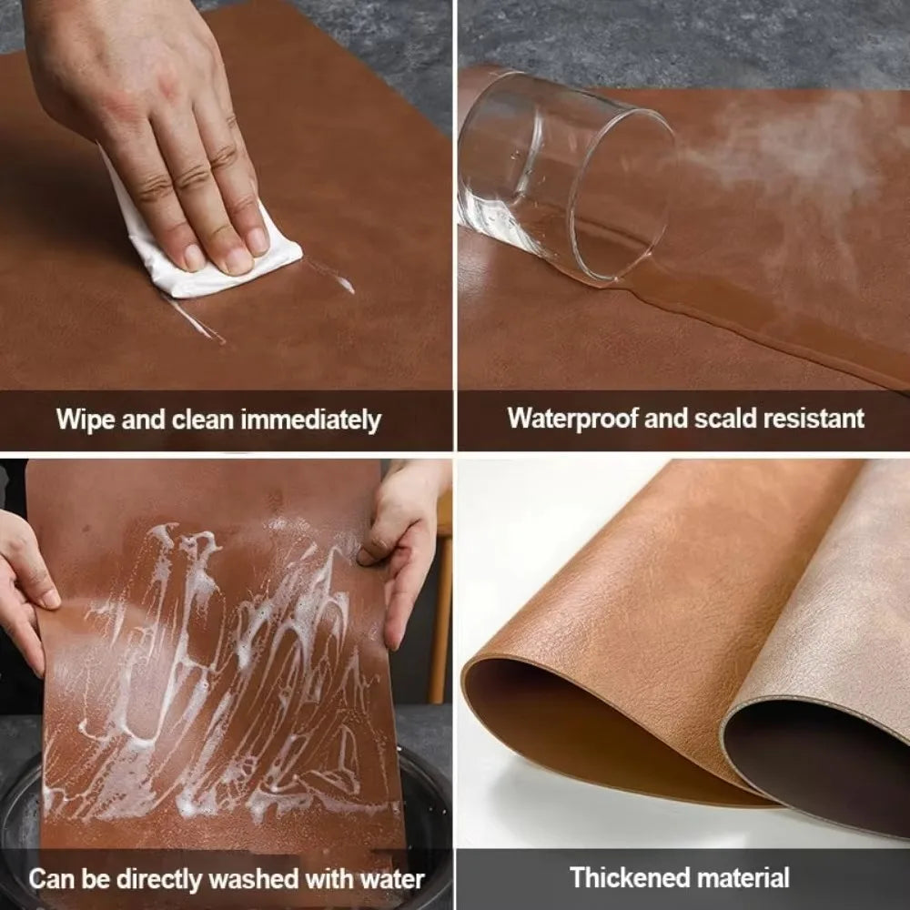 NordicDrop Double Sided Faux Leather Placemats Non-Slip