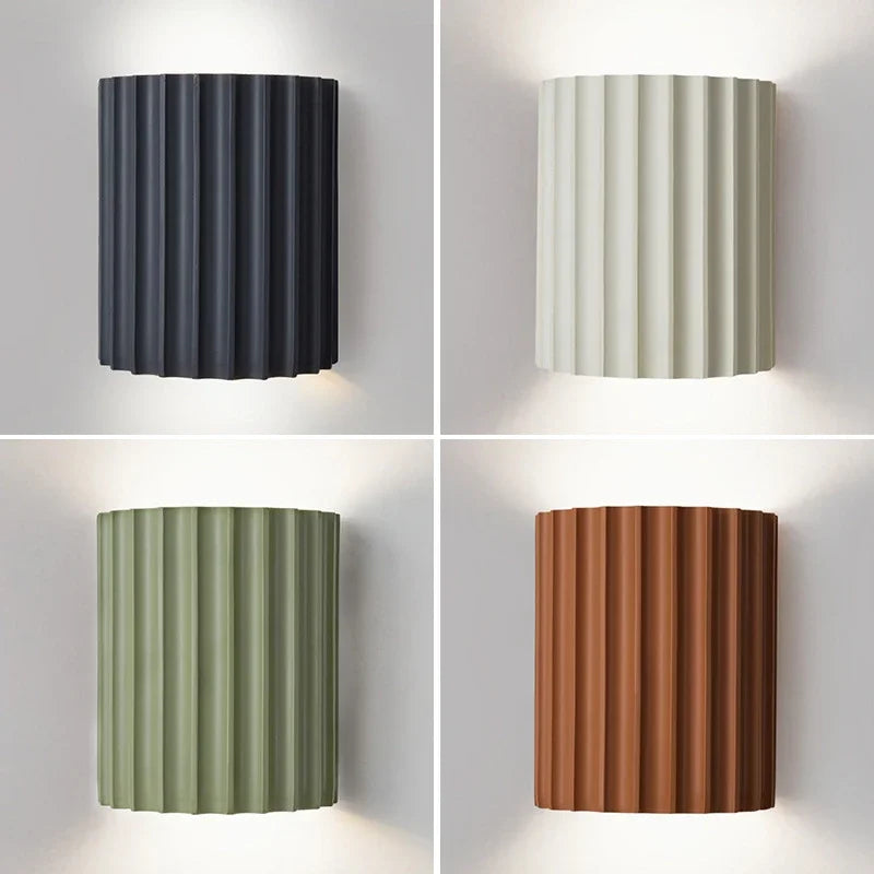 Ripon Resin Wall Lamp Ribbed Nordic Indoor Wall Light