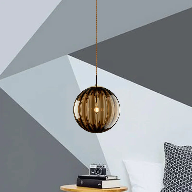 Middleham Glass Globe Pendant Light Hand Blown Nordic Style