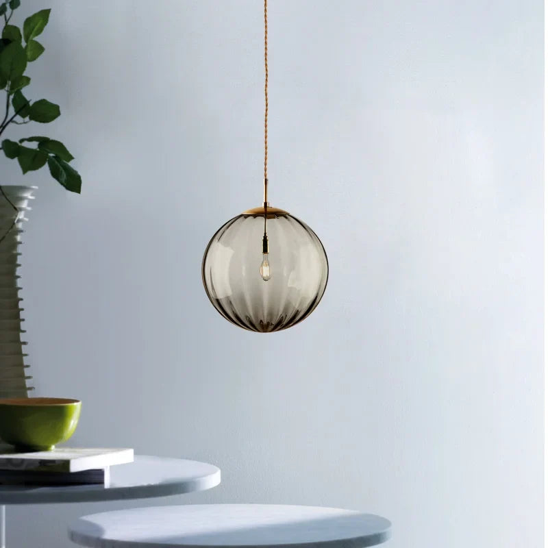 Middleham Glass Globe Pendant Light Hand Blown Nordic Style