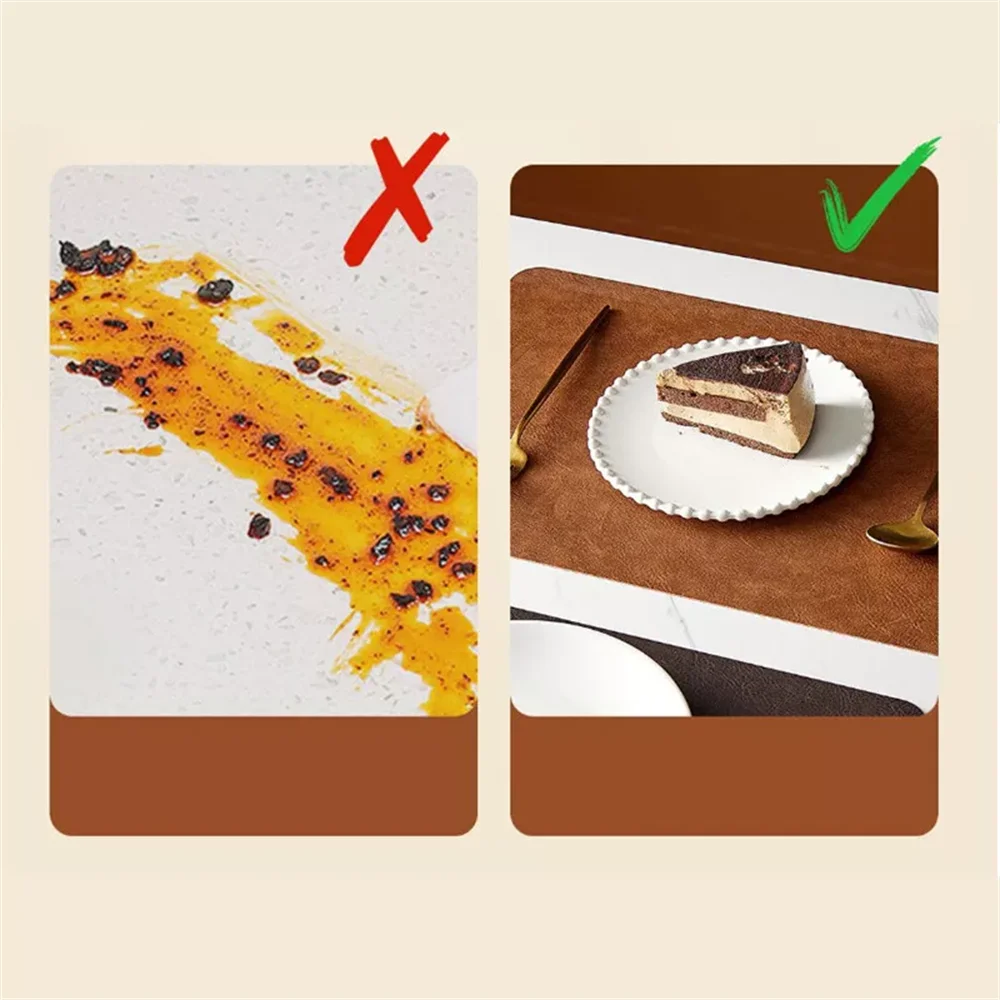 DuoMat Double Sided Faux Leather Placemats Heat Resistant