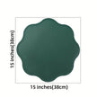 FloraMat Round Faux Leather Placemats Embossed Flower