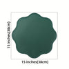 FloraMat Round Faux Leather Placemats Embossed Flower