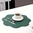 FloraMat Round Faux Leather Placemats Embossed Flower