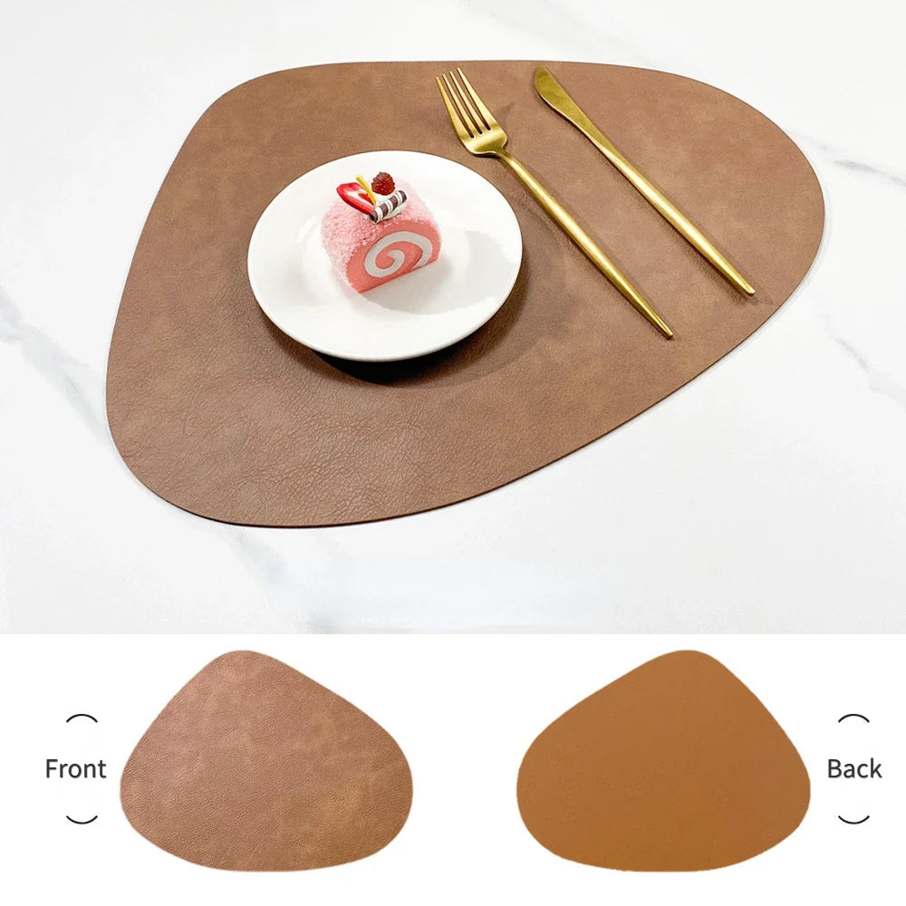 NordicDrop Double Sided Faux Leather Placemats Non-Slip