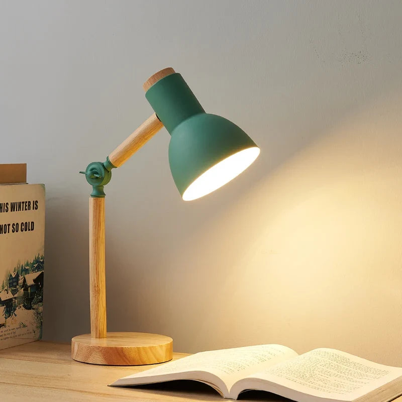 Elmsley Wooden Desk Lamp Adjustable Head Nordic Style