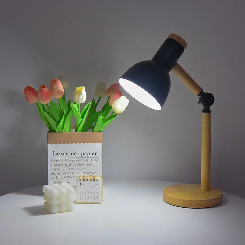Elmsley Wooden Desk Lamp Adjustable Head Nordic Style