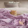 Kingsand Ruched Faux Fur Throw Blanket Double Sided