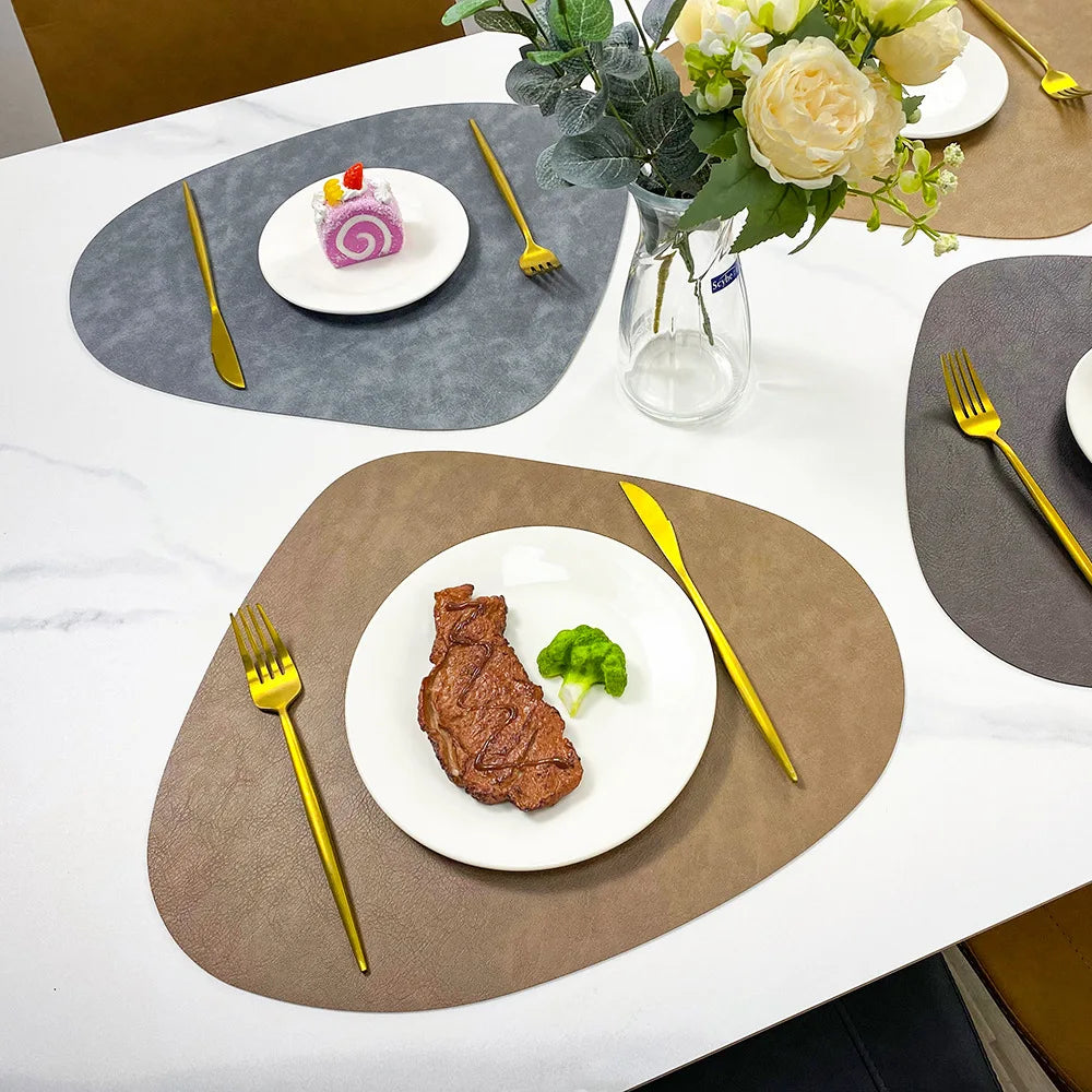 NordicDrop Double Sided Faux Leather Placemats Non-Slip
