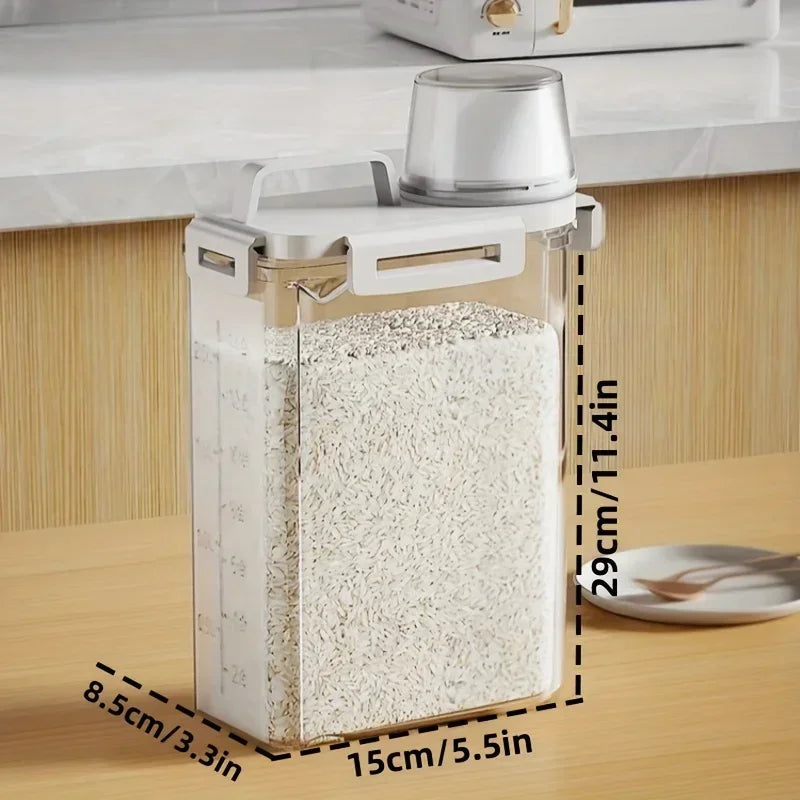 Stokesley 2.5L Airtight Grain Dispenser with Measuring Cup